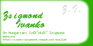 zsigmond ivanko business card